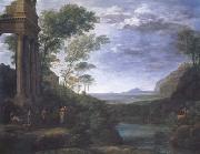 Claude Lorrain, Landscape with Ascanius Shooting the Stag (mk17)